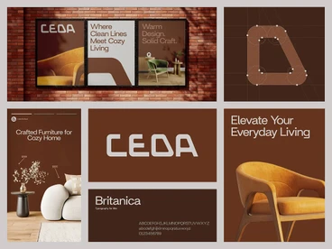 C.E.D.A furniture brand identity, posters and typography