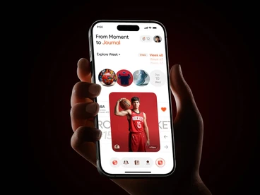 Sports journal mobile app with basketball player cards